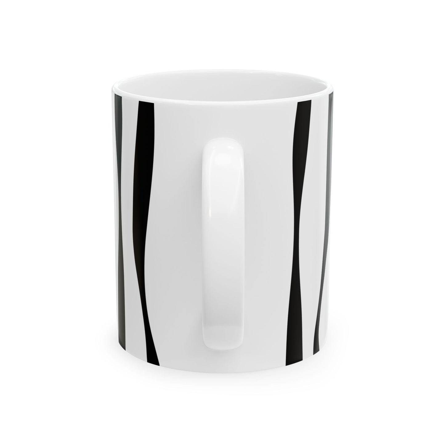 Stylish Zebra Print Ceramic Mug, Black and White Coffee Cup, Gift for Animal Lovers, Office Decor, Birthday Present, Home Essentials