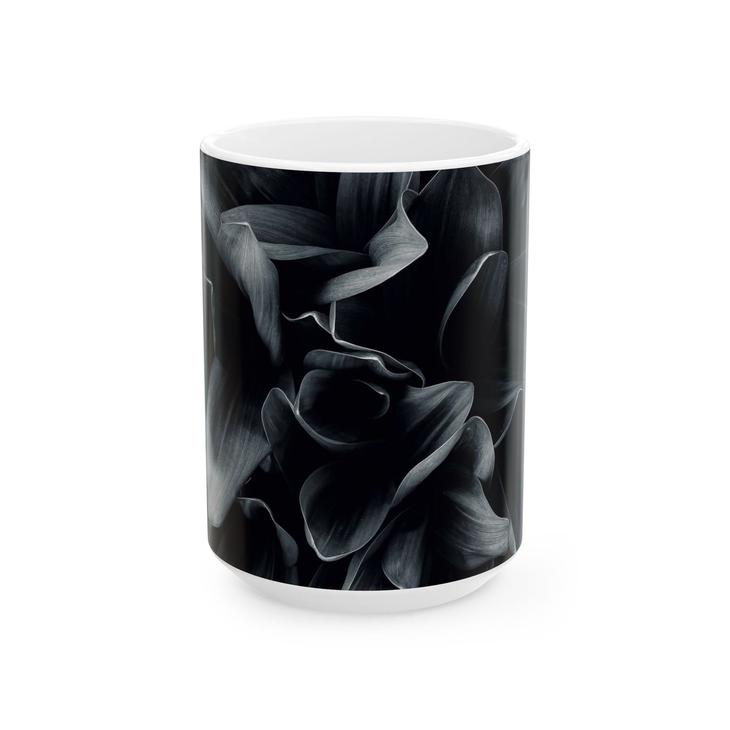Elegant Black Floral Ceramic Mug | Stylish Coffee Cup Perfect for Home, Office, Gifts, Birthdays - Stylish Ceramic Mug, Unique Coffee Cup, Perfect Gift Idea, Office Essential, Home Decor, Birthday Present