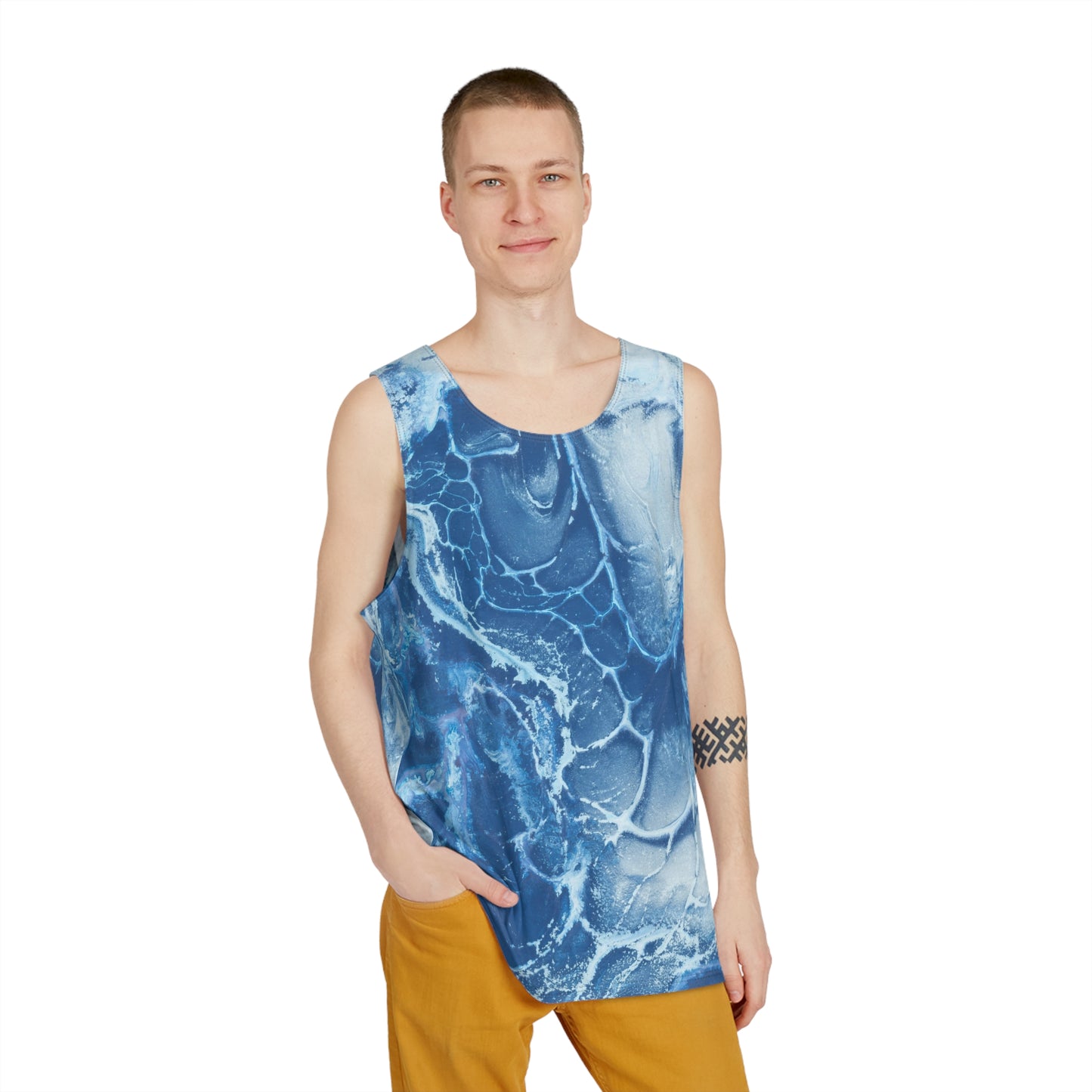 Copy of Men's Ocean Wave Tank Top, Summer Sleeveless Shirt, Beachwear for Men, Casual Fitness Top, Vacation Essentials, Trendy Apparel