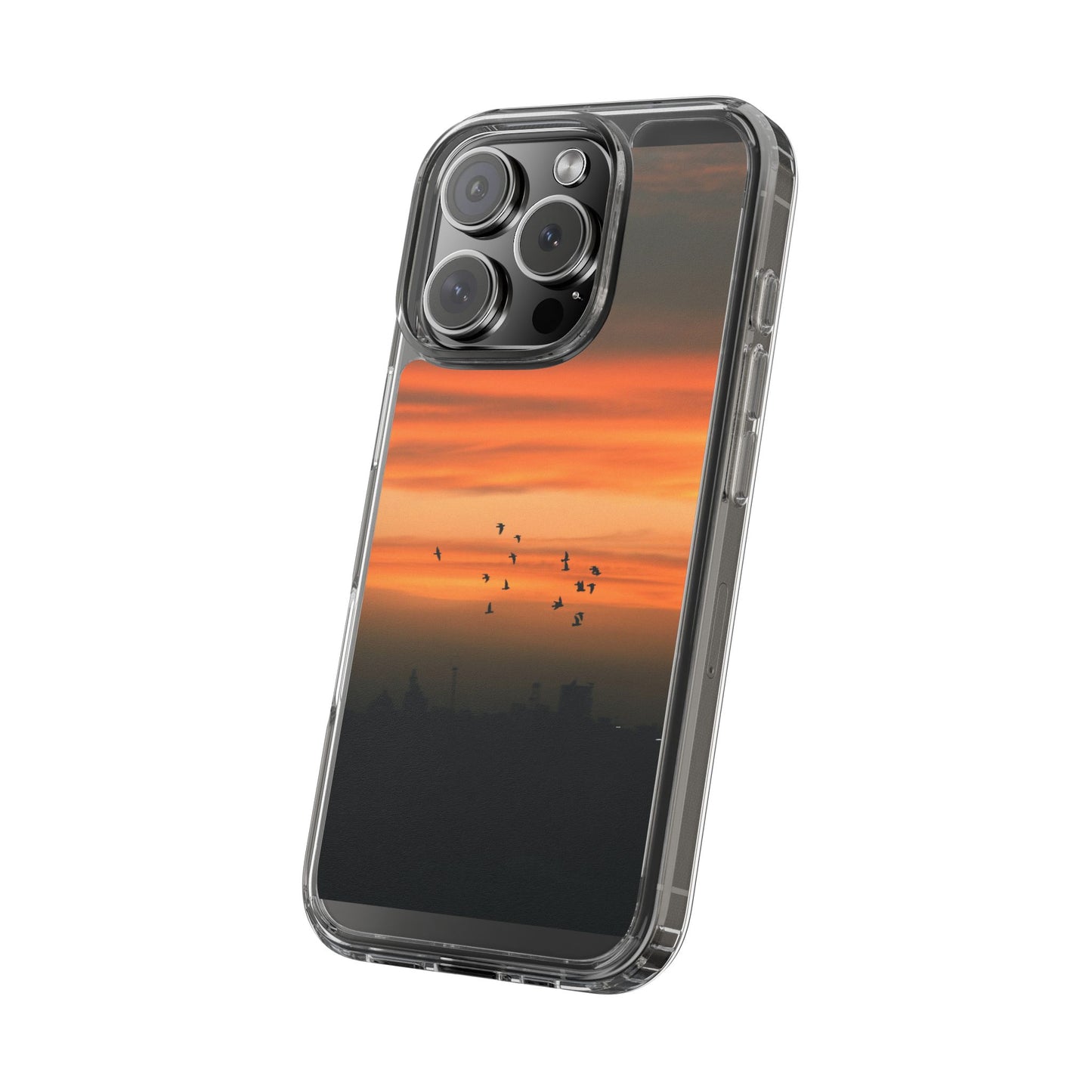 Aesthetic Phone Case – Beach Sunset with Birds