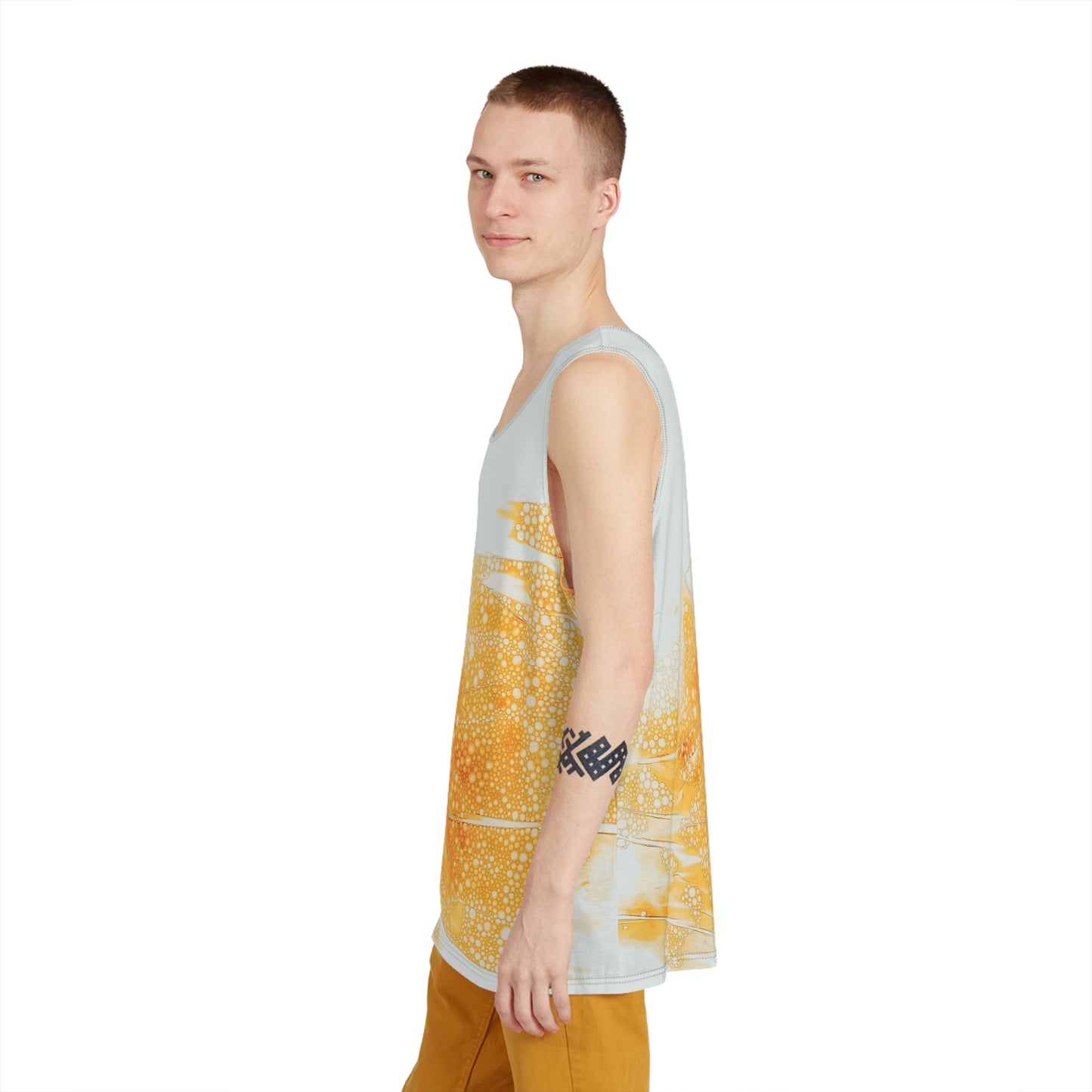 Men's Ocean Wave Tank Top, Summer Sleeveless Shirt, Beachwear for Men, Casual Fitness Top, Vacation Essentials, Trendy Apparel