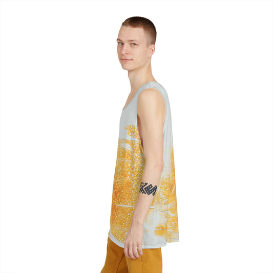 Men's Ocean Wave Tank Top, Summer Sleeveless Shirt, Beachwear for Men, Casual Fitness Top, Vacation Essentials, Trendy Apparel