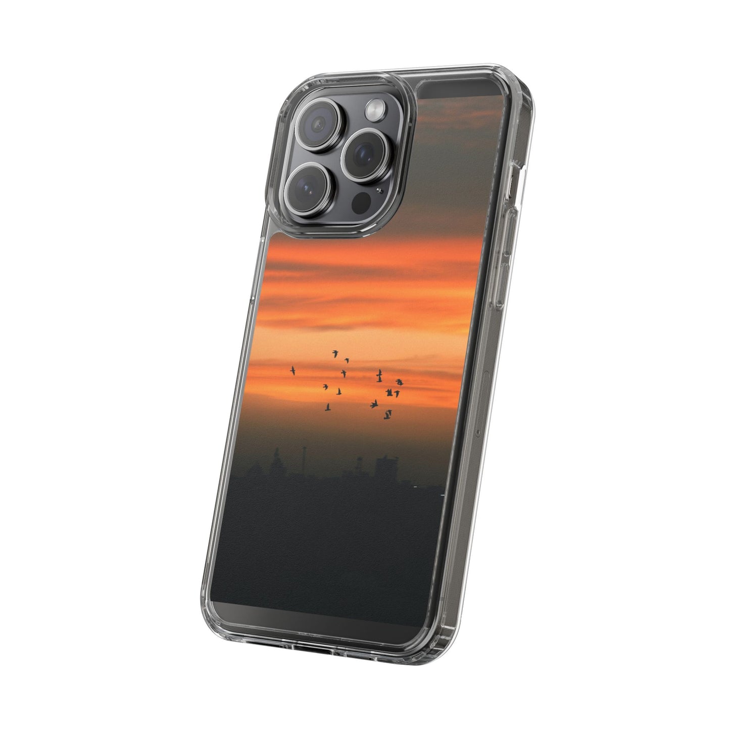 Aesthetic Phone Case – Beach Sunset with Birds