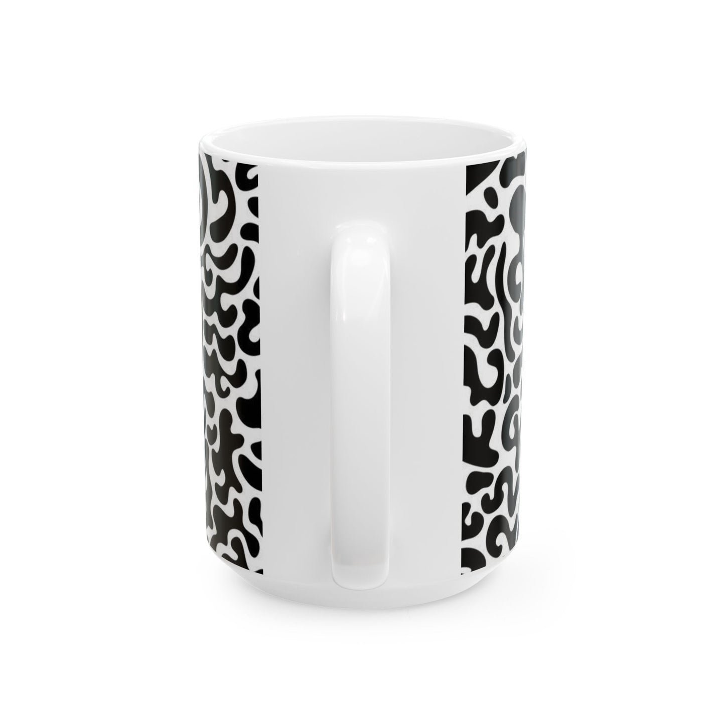 Bold Abstract Ceramic Mug - Unique Coffee Cup, Modern Home Decor, Gift for Art Lovers, Stylish Drinkware, Black and White Design
