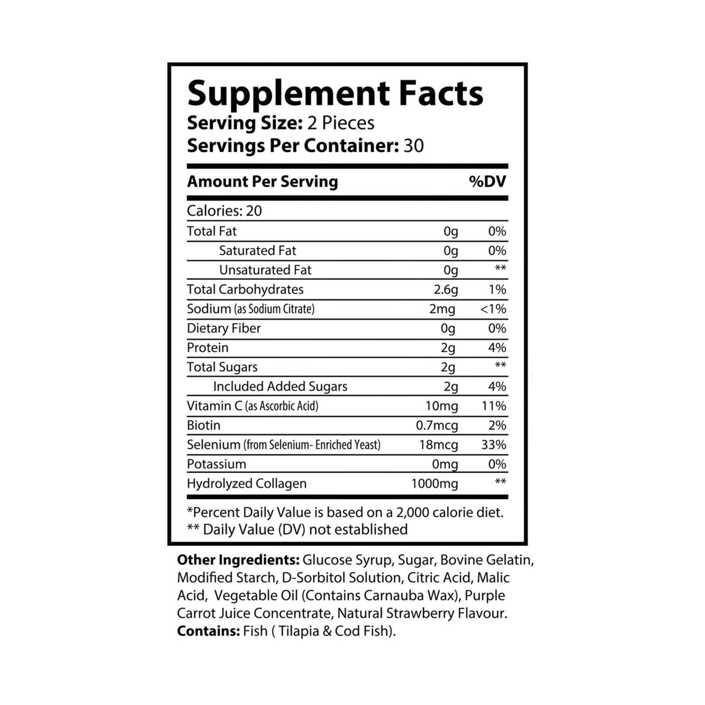 Collagen Gummies – Skin, Hair & Nail Support | Type I & III Collagen – 60 Gummies