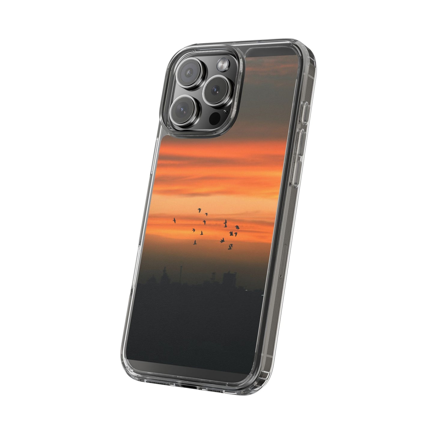 Aesthetic Phone Case – Beach Sunset with Birds