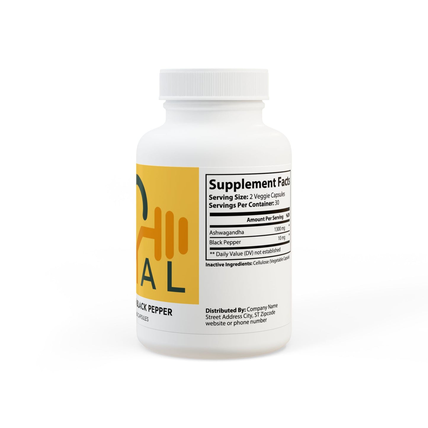 Ashwagandha & Black Pepper Capsules 60 Count | Stress Relief and Absorption Support