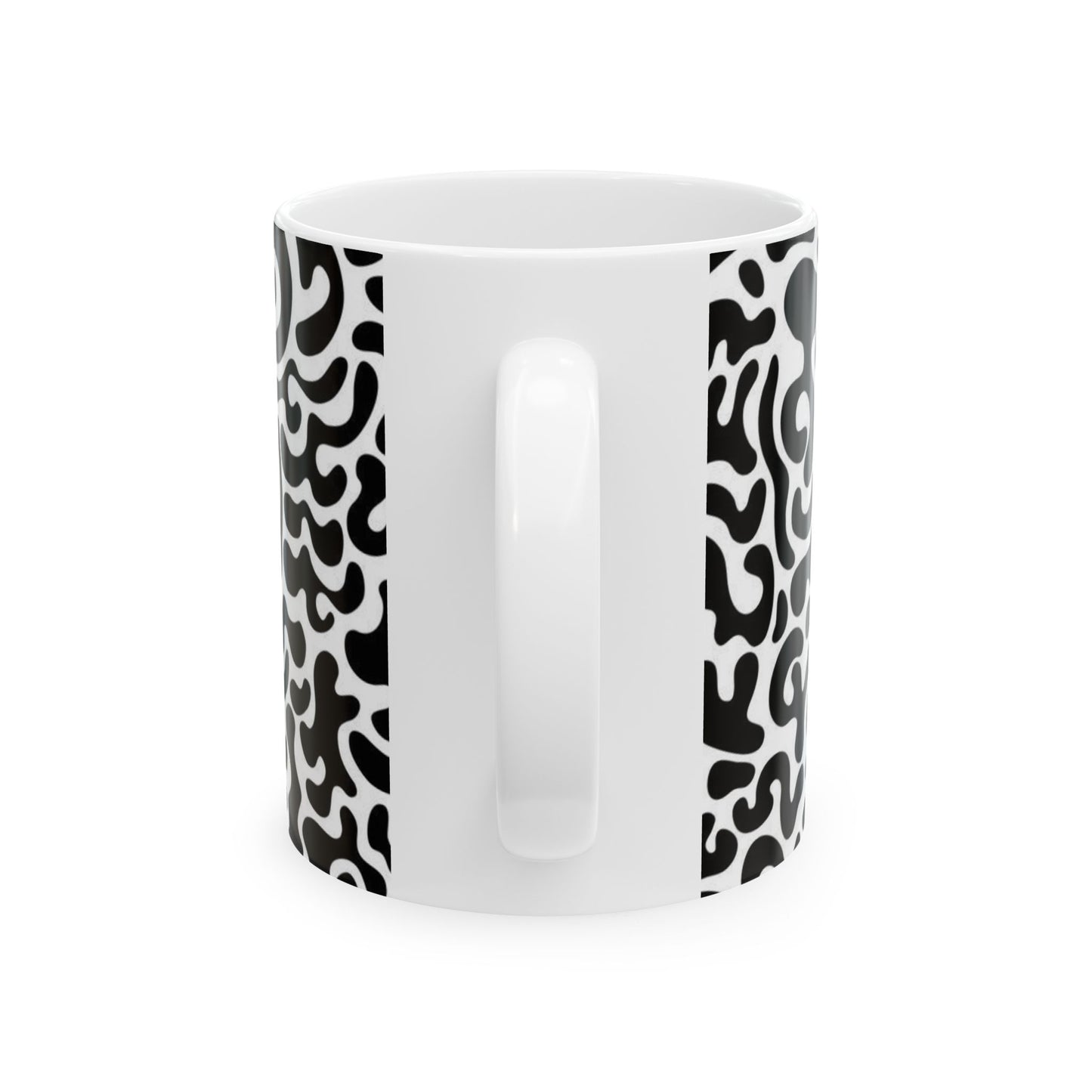 Bold Abstract Ceramic Mug - Unique Coffee Cup, Modern Home Decor, Gift for Art Lovers, Stylish Drinkware, Black and White Design