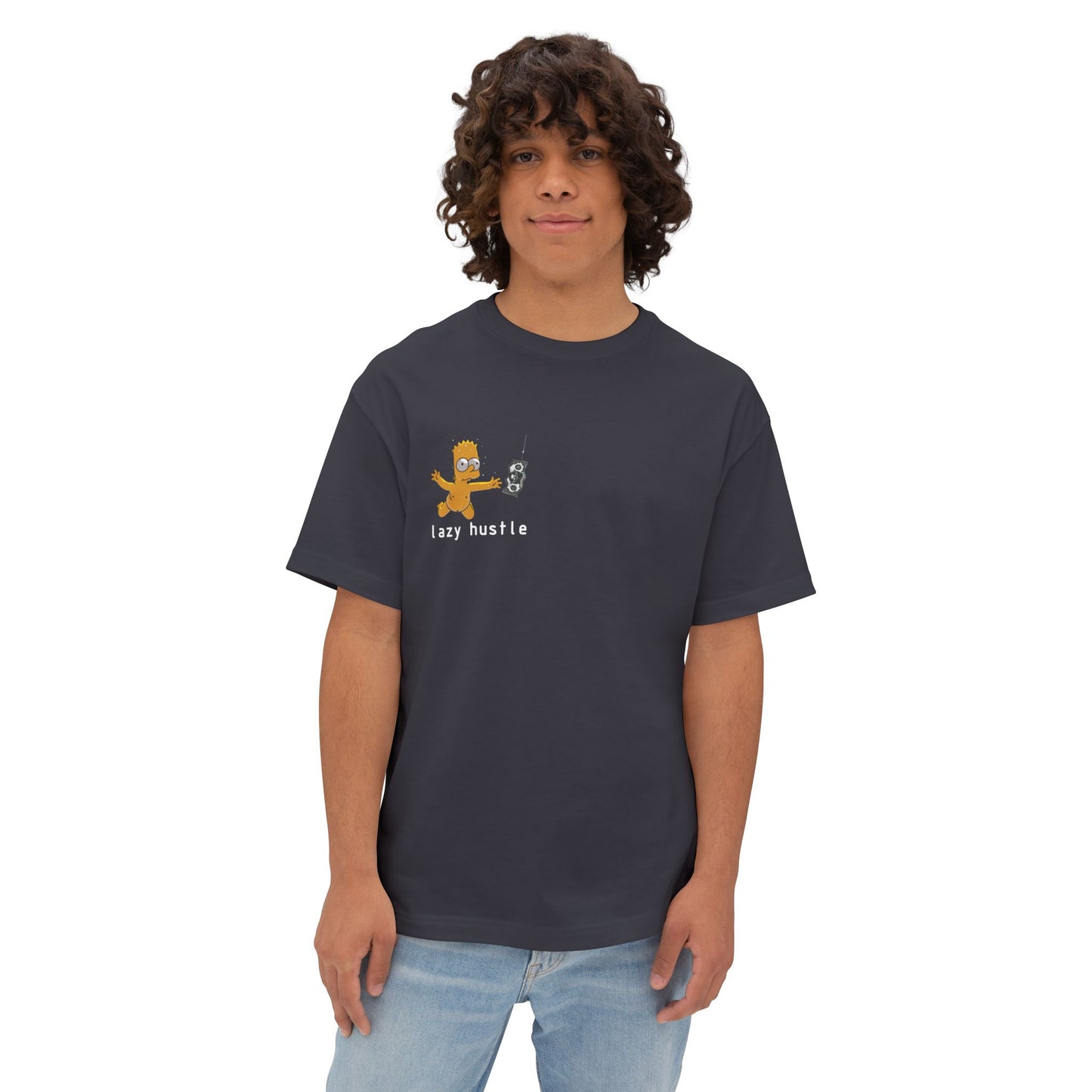 Lazy Hustle Unisex Oversized Boxy Tee - Chill Vibes, Perfect for Relaxing, Gift for Friends, Casual Wear, Stylish Comfort