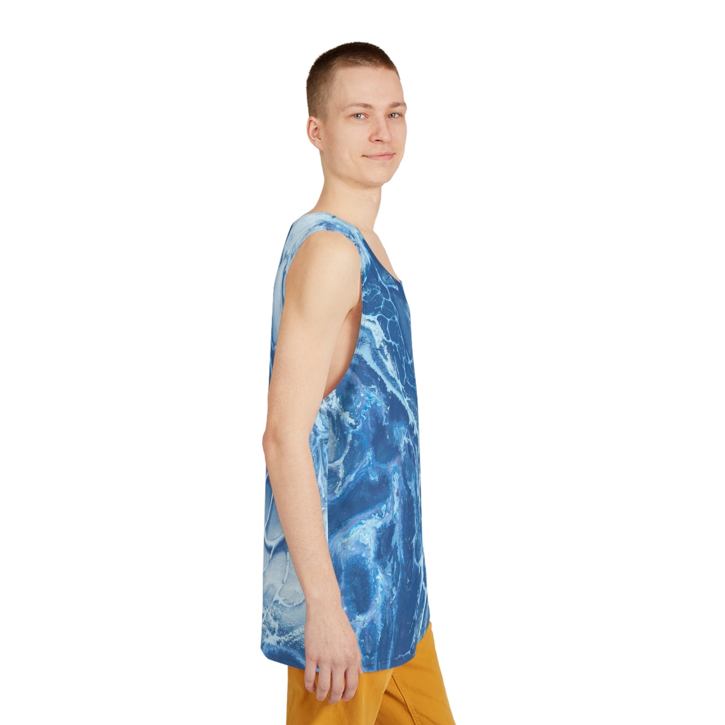 Copy of Men's Ocean Wave Tank Top, Summer Sleeveless Shirt, Beachwear for Men, Casual Fitness Top, Vacation Essentials, Trendy Apparel
