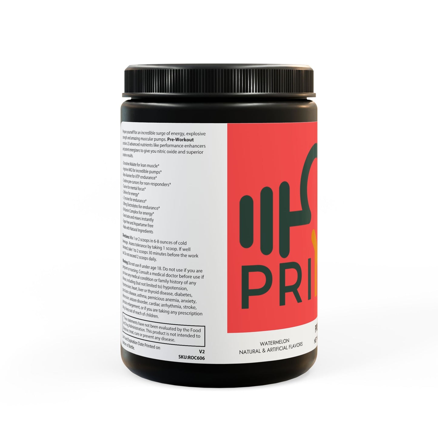 High-Performance Pre-Workout Powder – Watermelon Flavor (300g, 10.58oz) | Boost Energy, Focus & Endurance