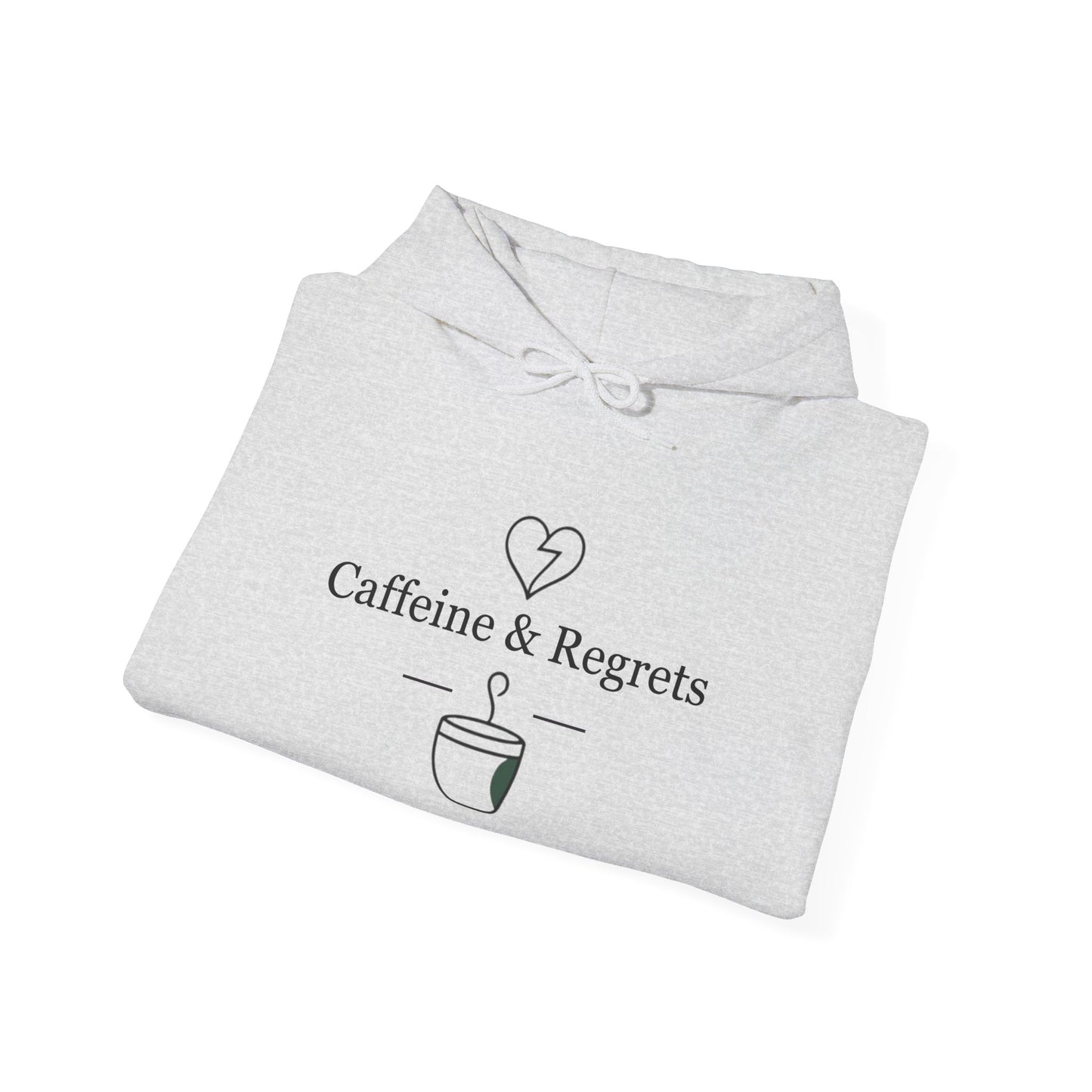Caffeine & Regrets Hoodie, Unisex Sweatshirt for Coffee Lovers, Cozy Gift for Friends, Perfect for Fall and Winter