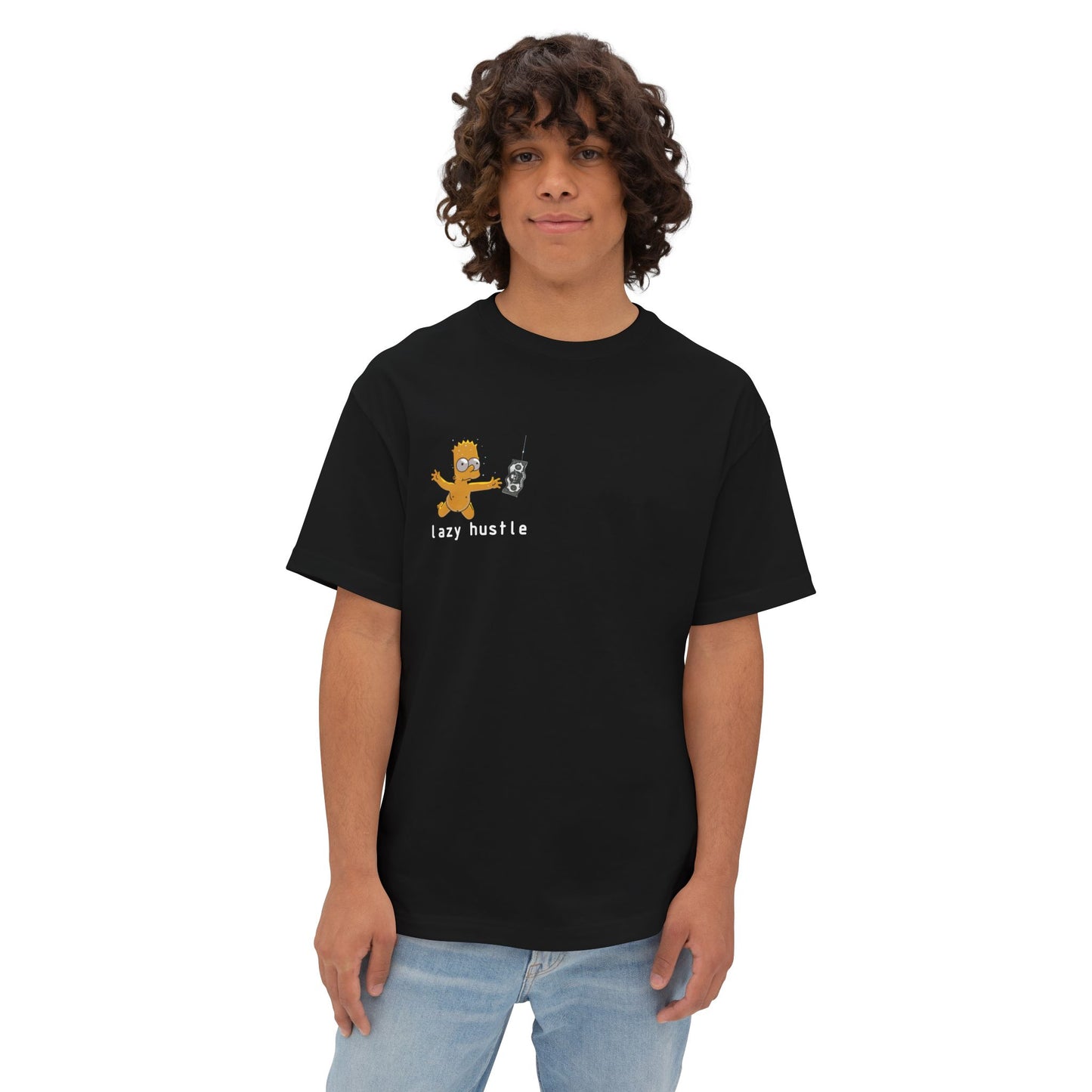 Lazy Hustle Unisex Oversized Boxy Tee - Chill Vibes, Perfect for Relaxing, Gift for Friends, Casual Wear, Stylish Comfort