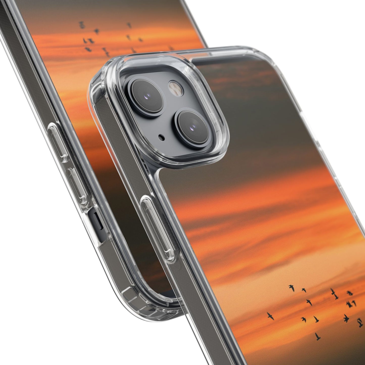 Aesthetic Phone Case – Beach Sunset with Birds