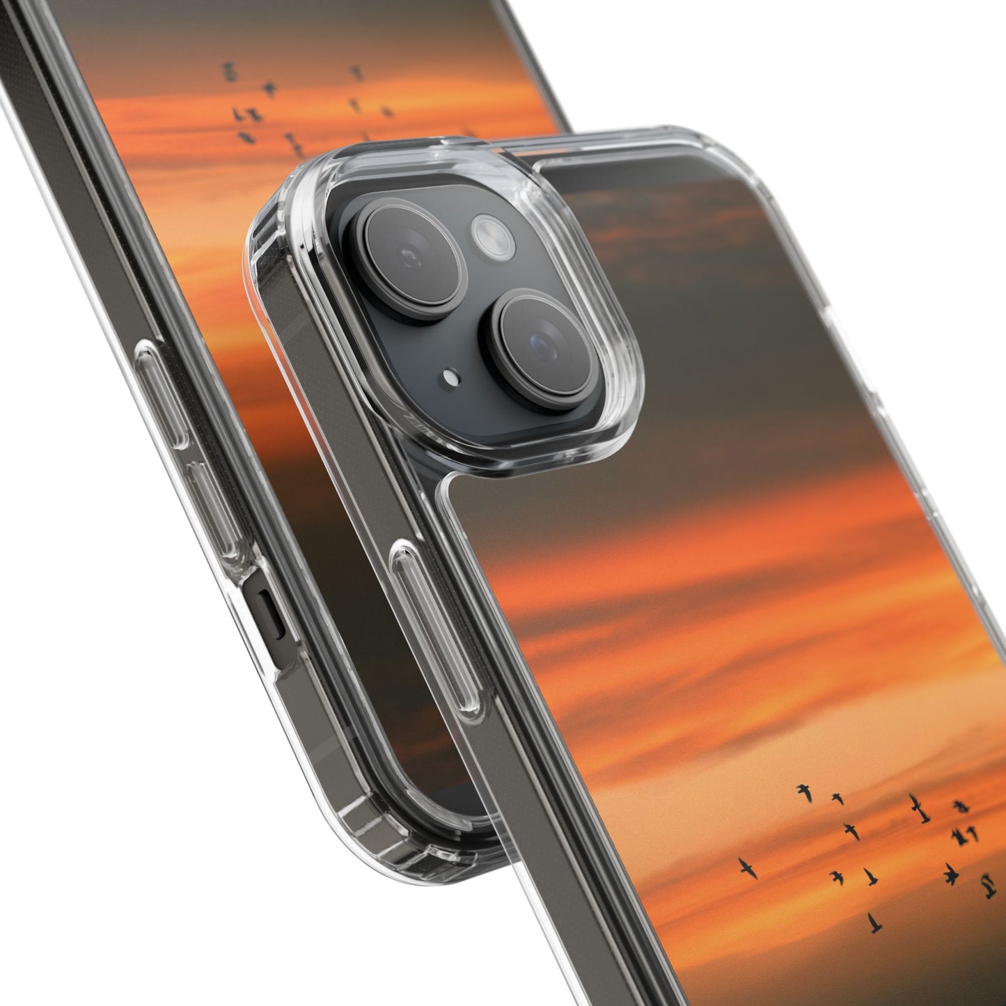 Aesthetic Phone Case – Beach Sunset with Birds