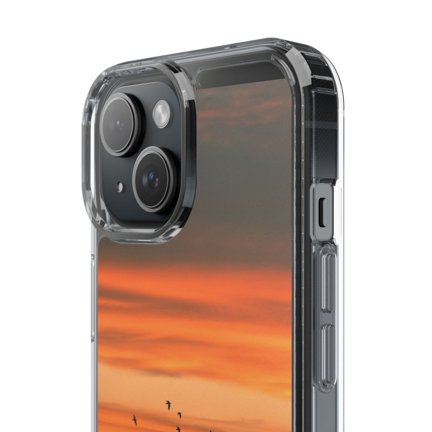 Aesthetic Phone Case – Beach Sunset with Birds